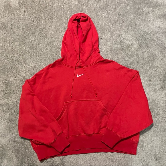 Nike Other - Nike Center Swoosh Sweatshirt Mens Medium Red Baggy Cotton Blend
